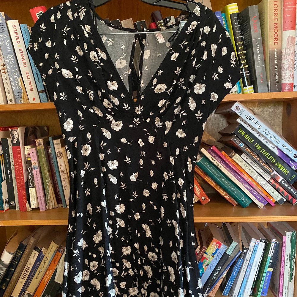 Free People Black & White Floral Mini Dress
